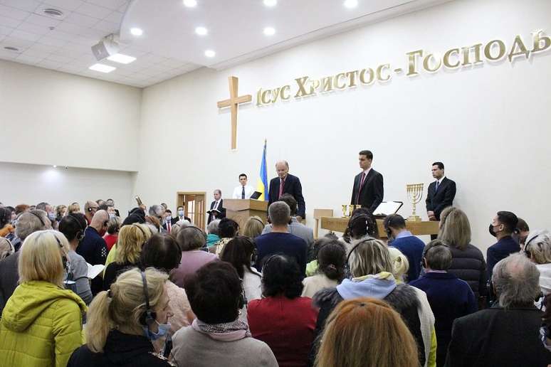 O bispo Edir Macedo, fundador da Igreja Universal do Reino de Deus, visitou a Ucrânia em setembro de 2021 e celebrou culto em Kiev