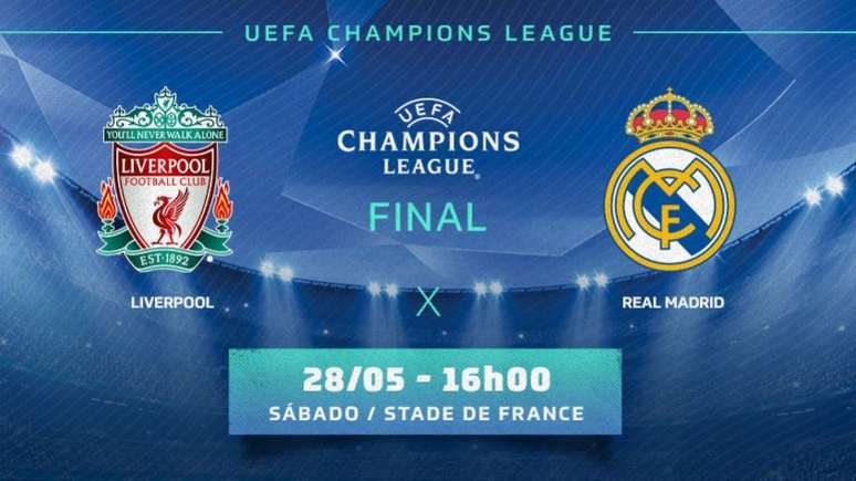 Liverpool e Real Madrid brigam pelo título da Champions League 2021/22 (Foto: Arte LANCE!)