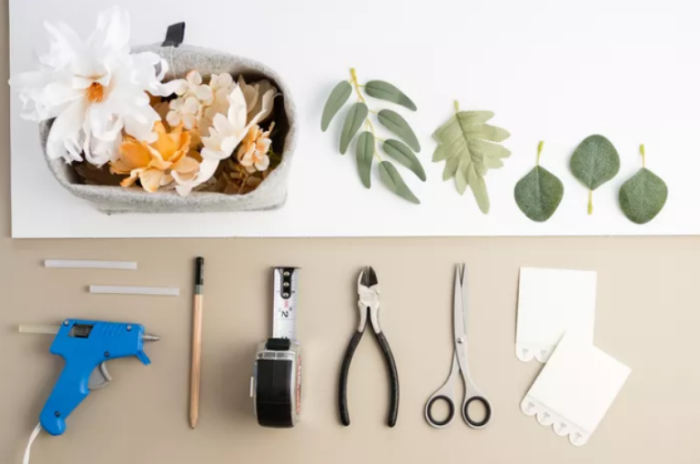 Quadro floral DIY - materiais