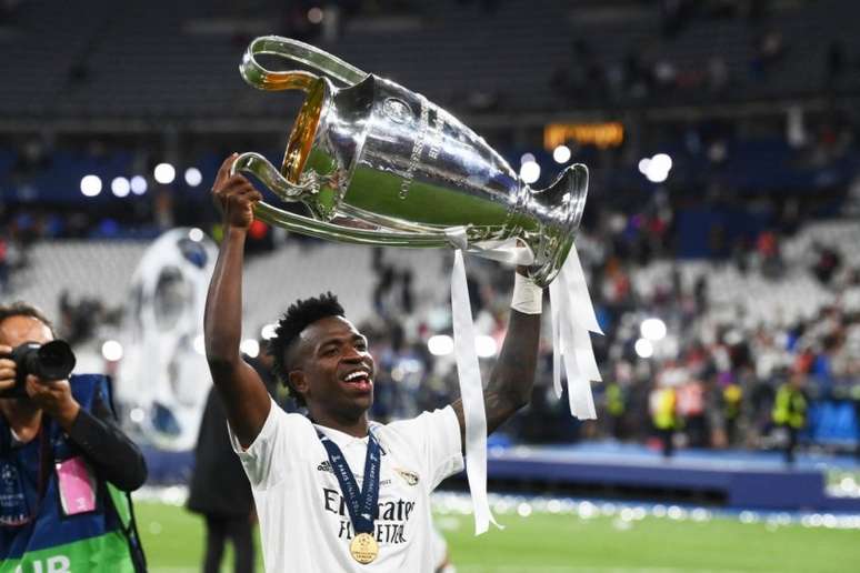 Vini Jr. foi um dos heróis do Real Madrid na final da Champions League (Foto: FRANCK FIFE / AFP)