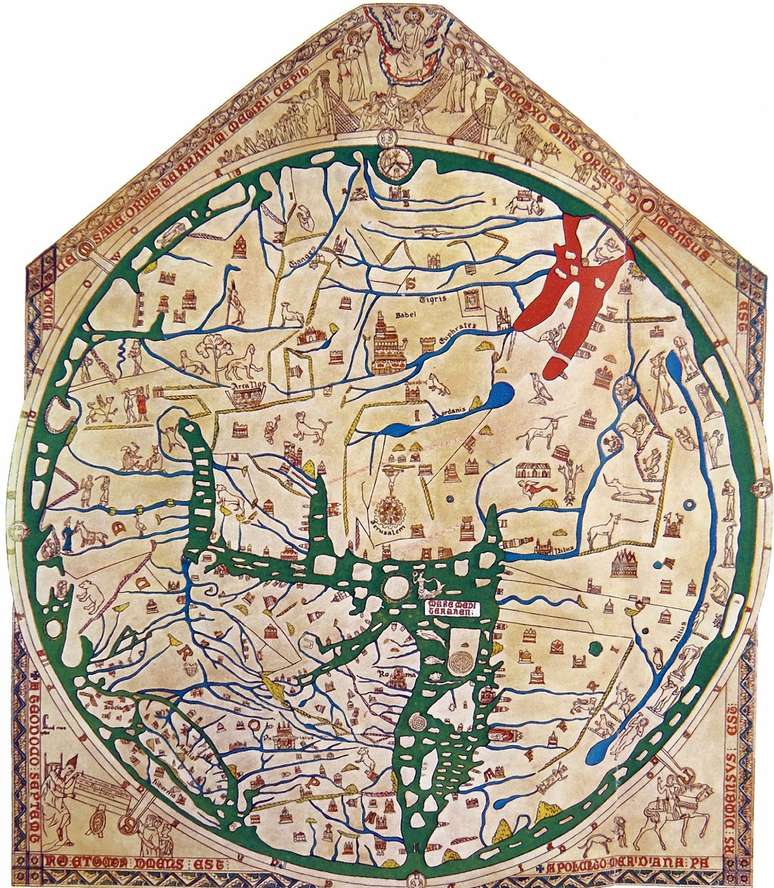 Mapa-múndi de Hereford, feito em 1300