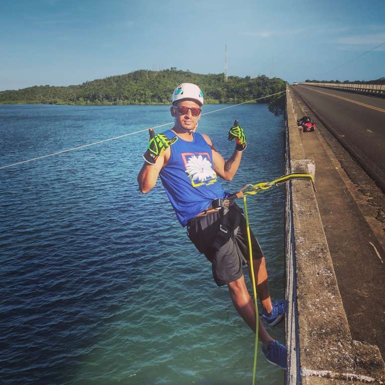 Tiago Machado Barreto - Instrutor de rapel e tirolesa.