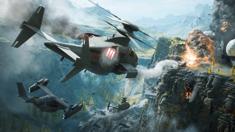 Helicópteros stealh e mapa nas alturas são novidades de Battlefield 2042: Zero Hour