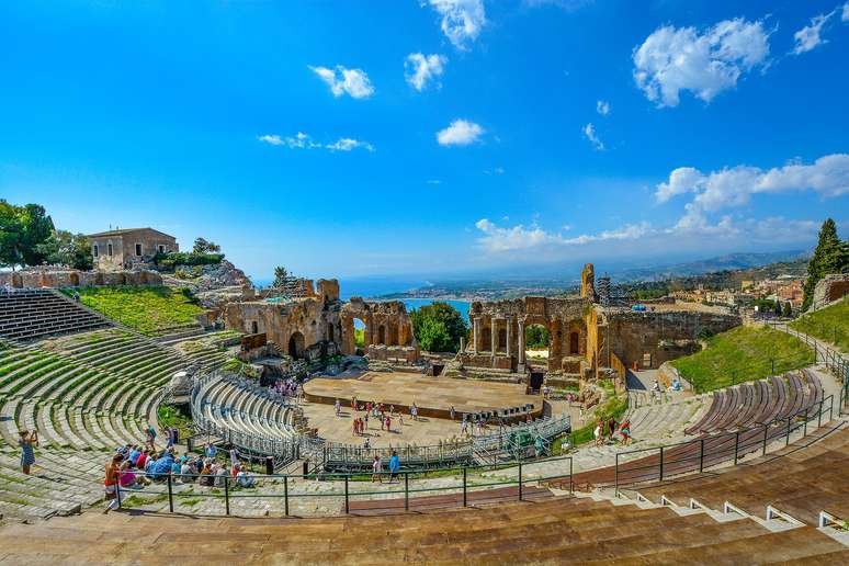 O Teatro Grego em Taormina.