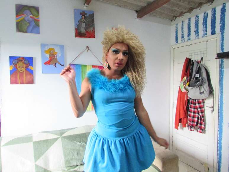 Franklyn performando como drag queen @Mariana Lima/Agência Mural