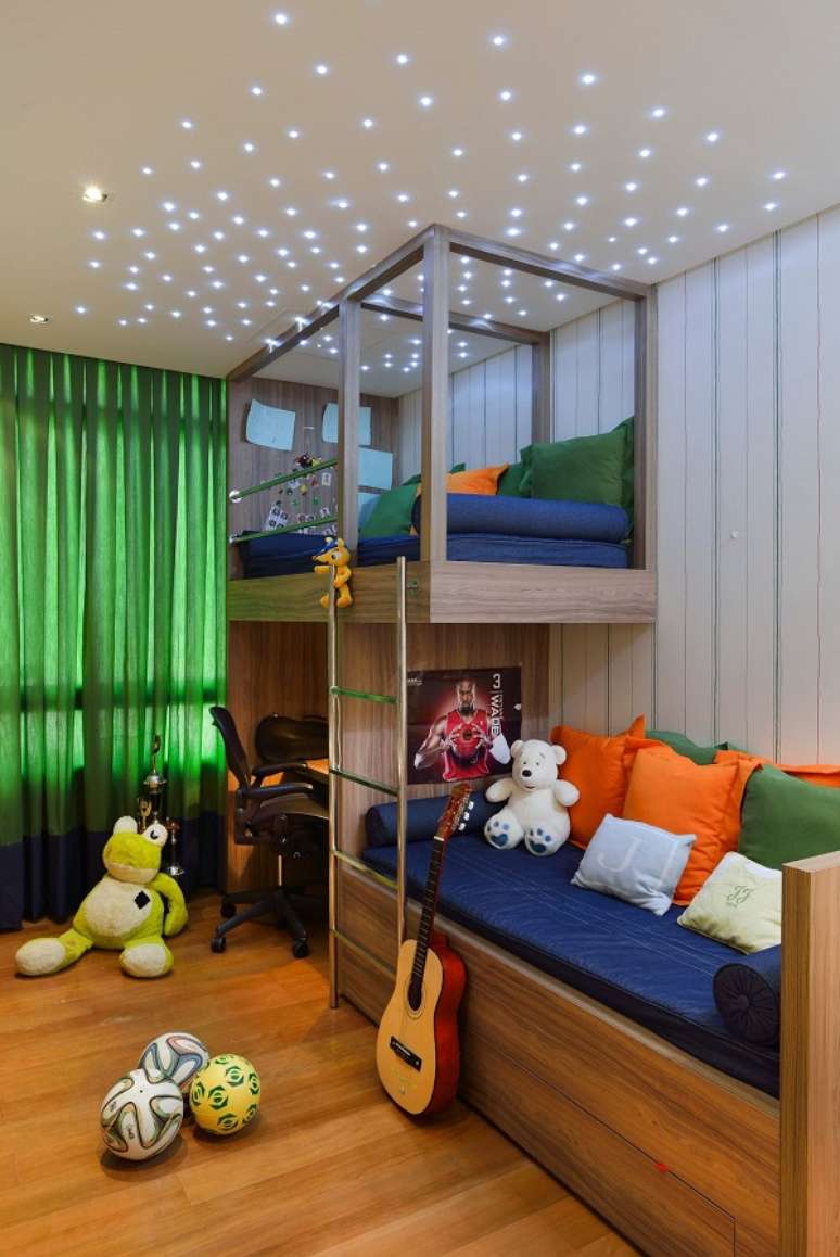 43. Quarto infantil com cores que combinam com verde – Foto Marlon Gama