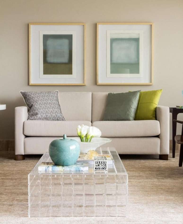 51. Sala de estar com cores que combinam com verde – Foto Marilia Veiga Interiores
