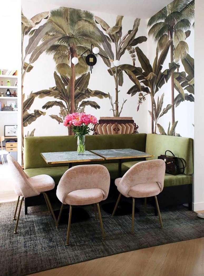 2. Sala de jantar com cores que combinam com verde musgo – Foto Decor Facil