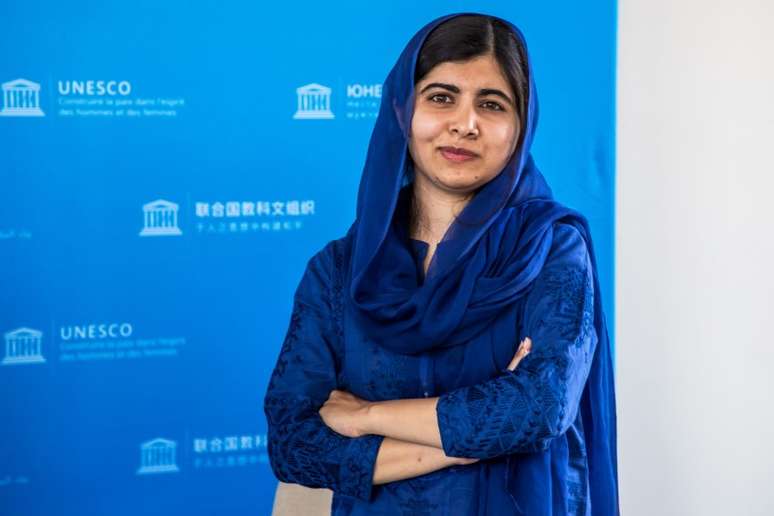 Malala Yousafzai em evento sobre educação em Paris
 5/7/2019 Christophe Petit Tesson/Pool via REUTERS