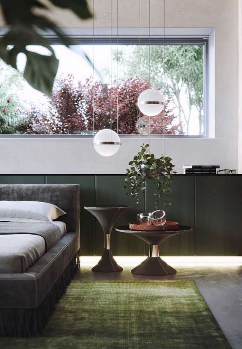 6. Cores que combinam com verde musgo para quarto moderno – Foto Decor Facil