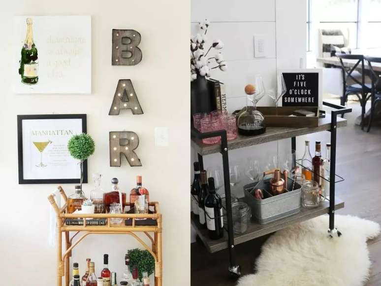 Para um visual mais divertido, posicione obras de arte tem&aacute;ticas. / Estes galhos de algod&atilde;o realmente se destacam nesse ambiente preto e branco.