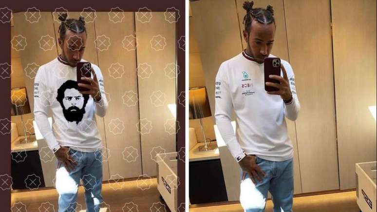 Compara&ccedil;&atilde;o entre montagem e foto original atesta que estampa foi inserida digitalmente.