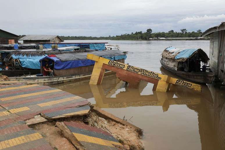 Vista para o Rio Javari, em Atalaia do Norte, no oeste do Amazonas