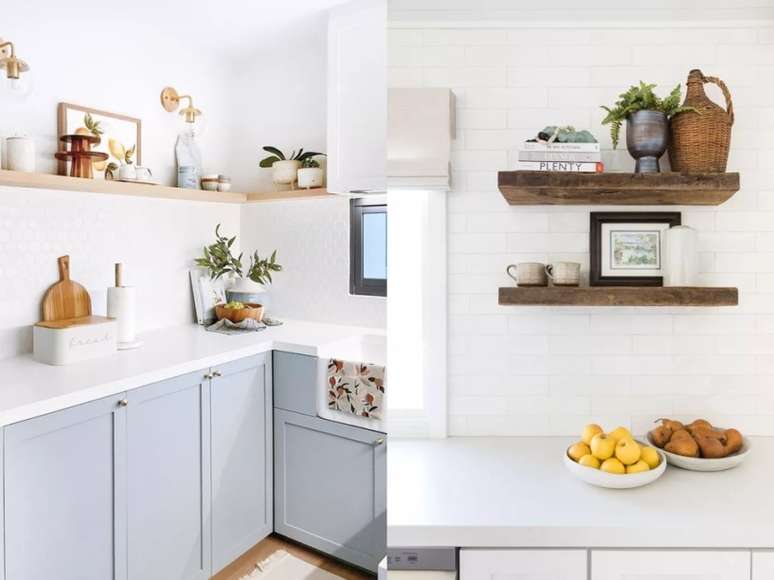 Muito poucos de n&oacute;s pensam em colocar arte em nossas cozinhas. Procure algo apropriado para o c&ocirc;modo e voc&ecirc; ter&aacute; uma pe&ccedil;a impressionante que vale a pena exibir ao lado de seus utens&iacute;lios. / Coloque cada uma das suas frutas favoritas em uma tigela diferente. Ao agrupar todas elas, sua bancada estar&aacute; super decorada.