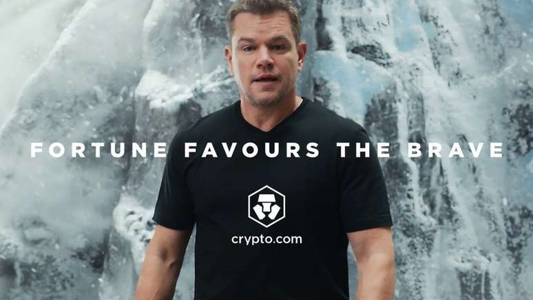 Ator Matt Damon apareceu em uma propaganda de criptomoeda que foi exibida no Super Bowl, a final do futebol americano