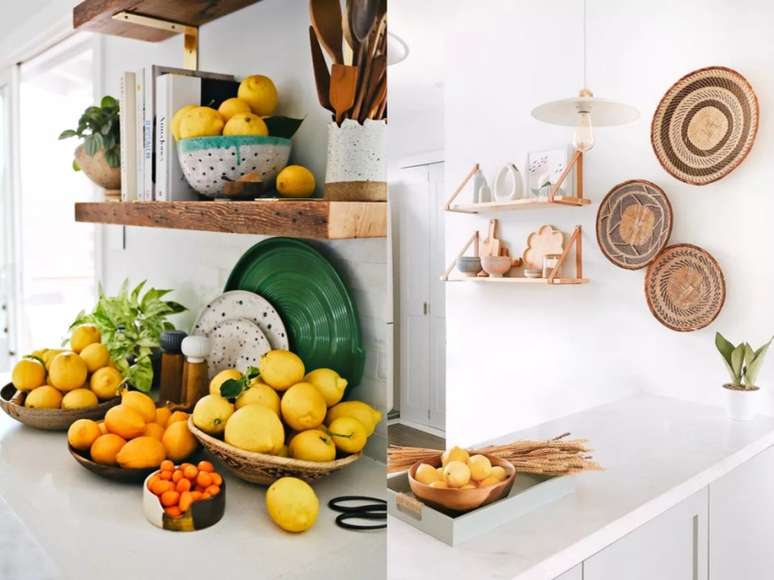 Estoque quantos lim&otilde;es precisar e deixe-os encher v&aacute;rias fruteiras. &Eacute; super f&aacute;cil fazer isso e voc&ecirc; pode coloc&aacute;-las em qualquer ambiente. Ou maximize o impacto revestindo um &uacute;nico conjunto de prateleiras com sua infinidade de frutas c&iacute;tricas. / As bandejas de servir s&atilde;o &oacute;timas para ter &agrave; m&atilde;o. E quando elas n&atilde;o est&atilde;o ajudando voc&ecirc; a carregar itens, voc&ecirc; pode organizar uma decora&ccedil;&atilde;o.