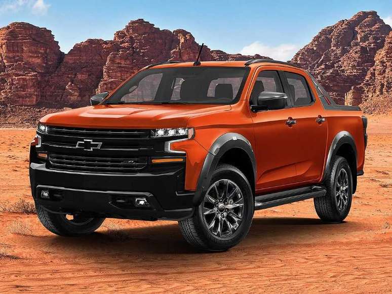 Proje&ccedil;&atilde;o da furura Chevrolet S10 baseada na picape Silverado.