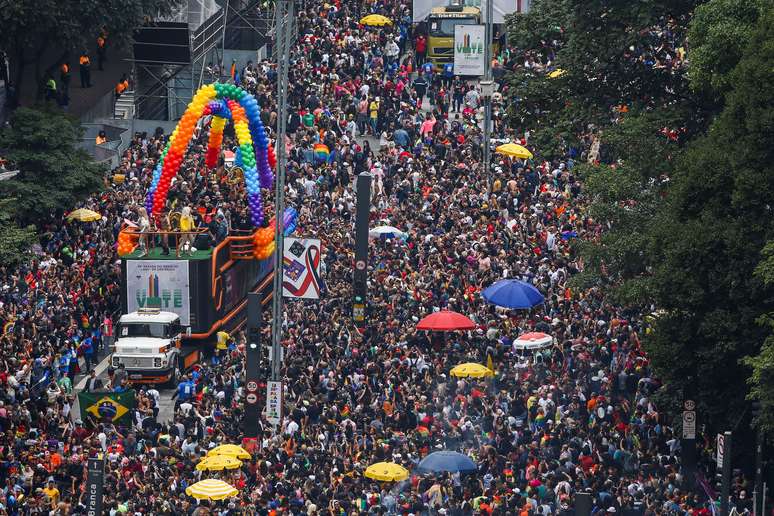 A 26ª Parada do Orgulho LGBT+ de São Paulo, em 2022