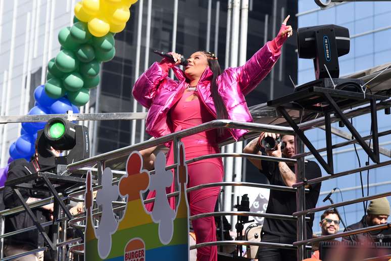 Ludmilla se apresenta na 26ª Parada do Orgulho LGBT+ de São Paulo, na avenida Paulista, região central da capital paulista 