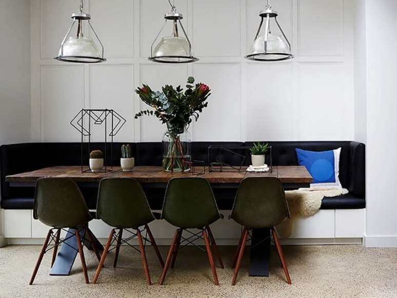 20. Os projetos de canto alem&atilde;o com ba&uacute; e gavetas otimizam ainda mais o espa&ccedil;o. Fonte: Decor F&aacute;cil