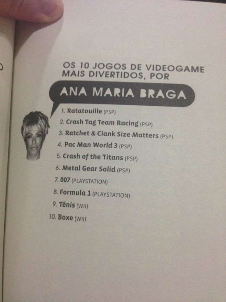 Os 10 jogos mais divertidos, segundo Ana Maria Braga em 2008