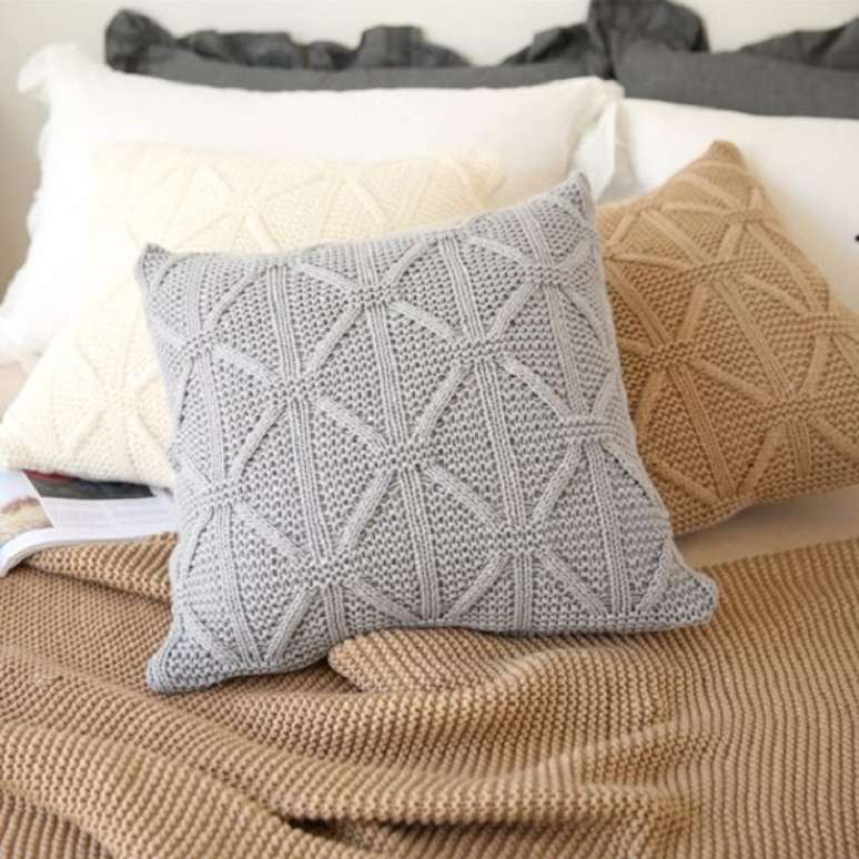 13. Almofada de tricô para cama – Foto Aliexpress