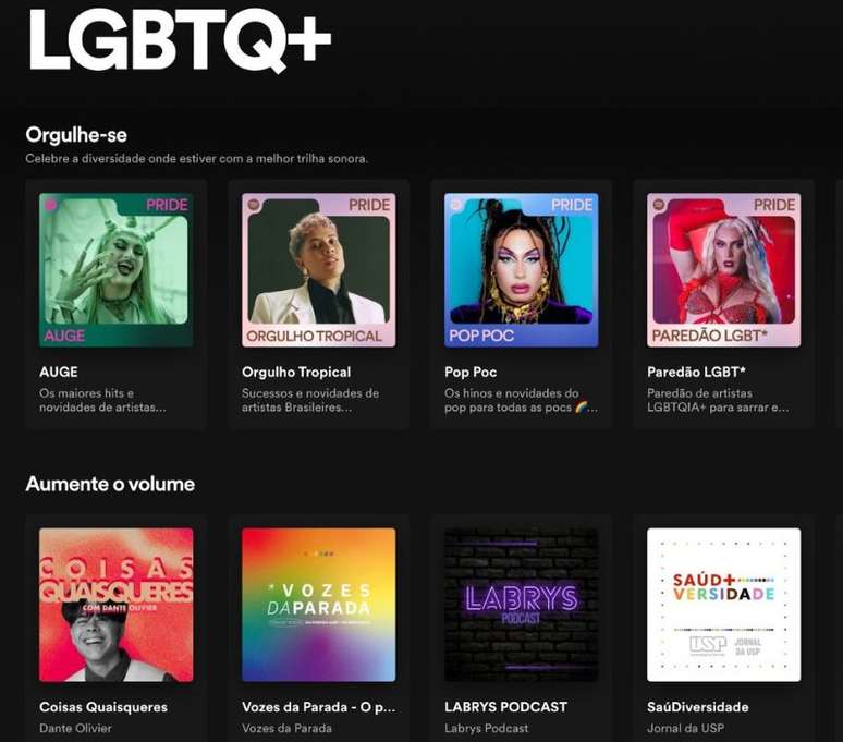 Novo hub do Spotify traz v&aacute;rios conte&uacute;dos de criadores LGBTQIA+ para curtir no m&ecirc;s do Orgulho -