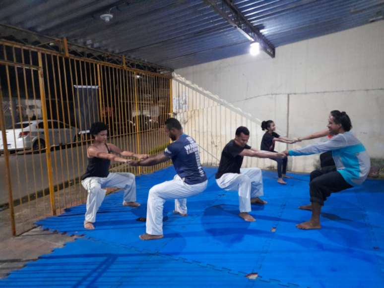 Aula do projeto Artes Marciais - Resgatando Vidas.