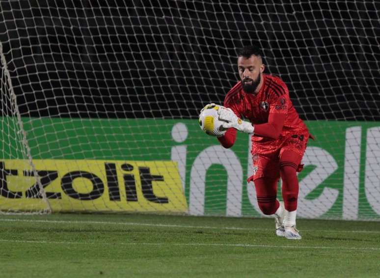 Jandrei durante a vitória desta noite do Tricolor sobre o Palmeiras, no Morumbi (Foto: Rubens Chiri/São Paulo FC)