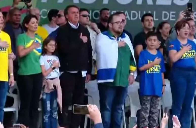 Jair Bolsonaro participou de evento com evangélicos em Santa Catarian