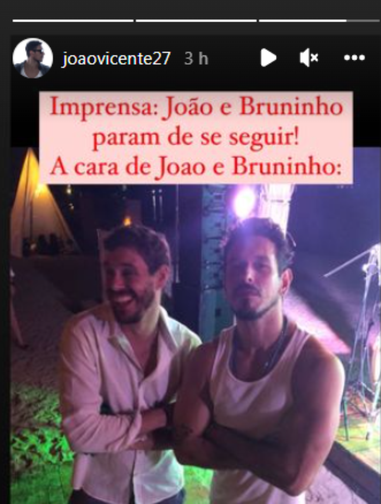 Bruninho e João Vicente 'debocharam' de boato sobre 'fim' da amizade