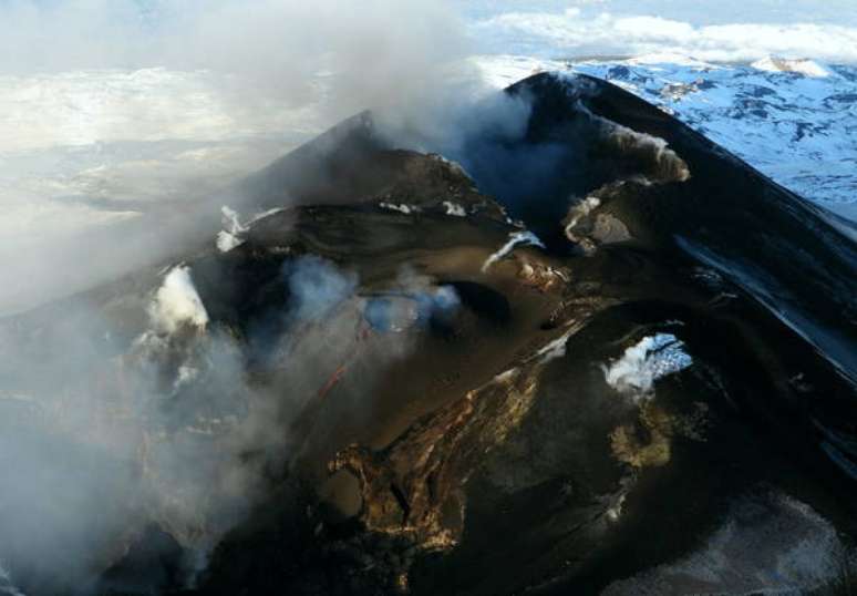 Vista da cratera do Monte Etna, na região italiana da Sicília
