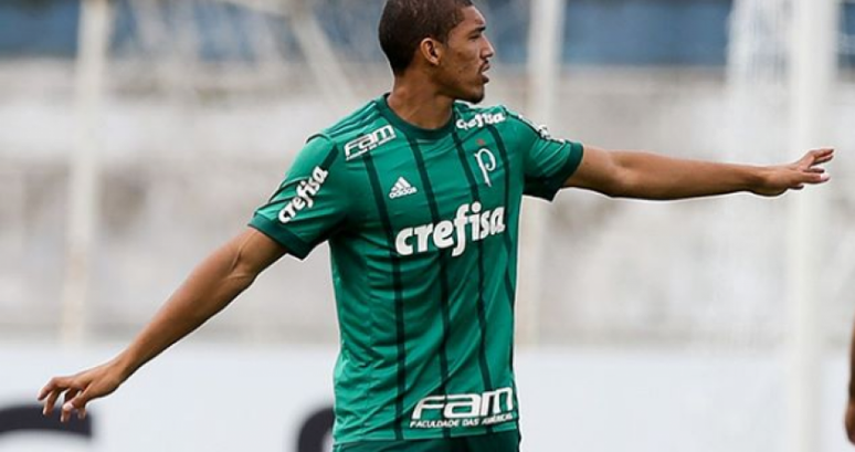 Adryelson nos tempos em que defendeu as categorias de base do rival Palmeiras (Foto: Divulgação/Palmeiras)