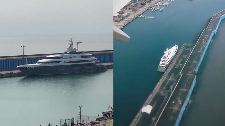A partir do aplicativo Telegram, a BBC conseguiu várias fotos do Clio no porto de Adler