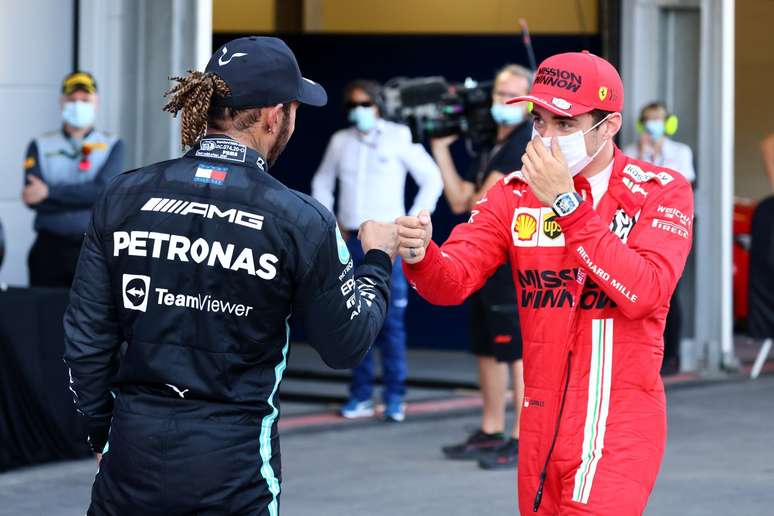 Lewis Hamilton e Charles Leclerc 