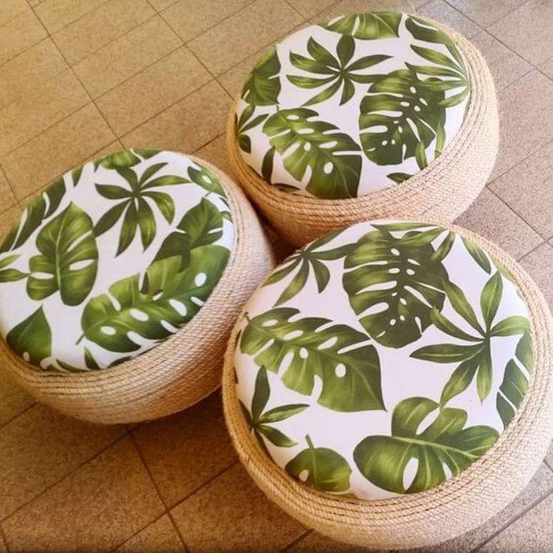 67. Artesanato com pneus: reutilize objetos que seriam descartados. Fonte: Decoratorist