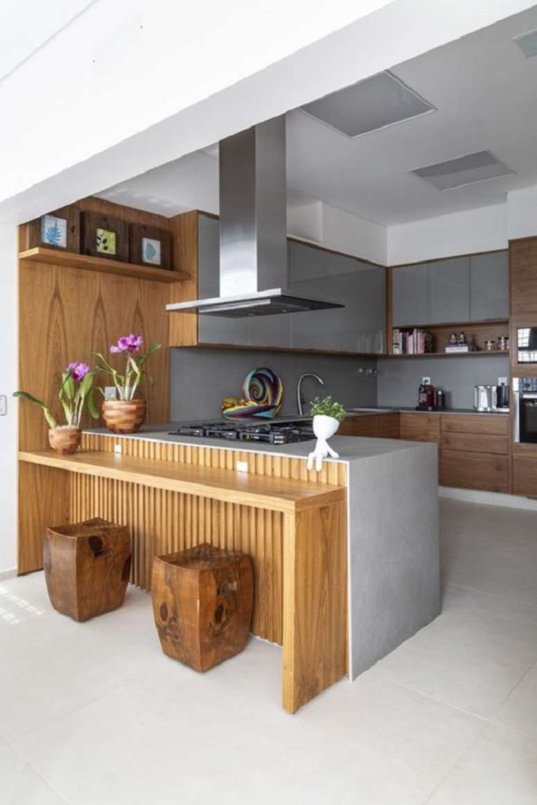 29. Porcelanato acetinado para cozinha moderna &ndash; Foto Casa Vogue