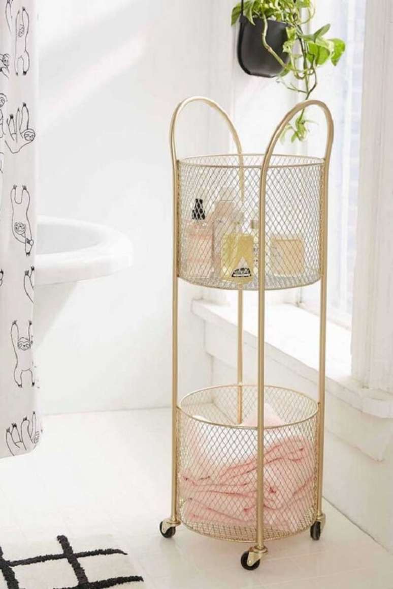 19. Piso porcelanato acetinado para banheiro decorado – Foto Decor Facil