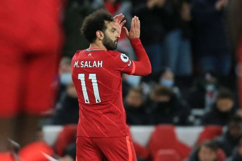 Salah renovou contrato com o Liverpool até 2025 (Foto: Lindsey PARNABY/AFP)