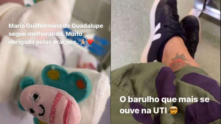 Nos Stories, Let&iacute;cia Cazarr&eacute; compartilhou rotina na UTI neonatal.