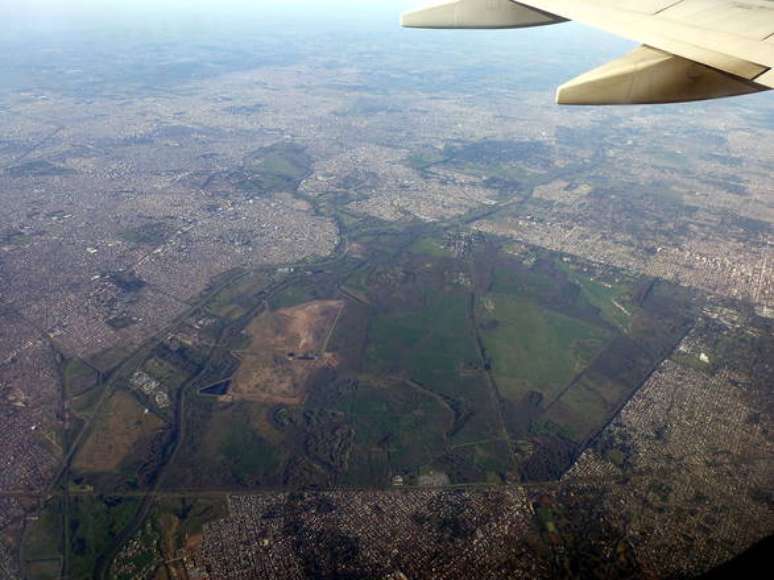 Vista aérea das instalações militares do Campo de Mayo
