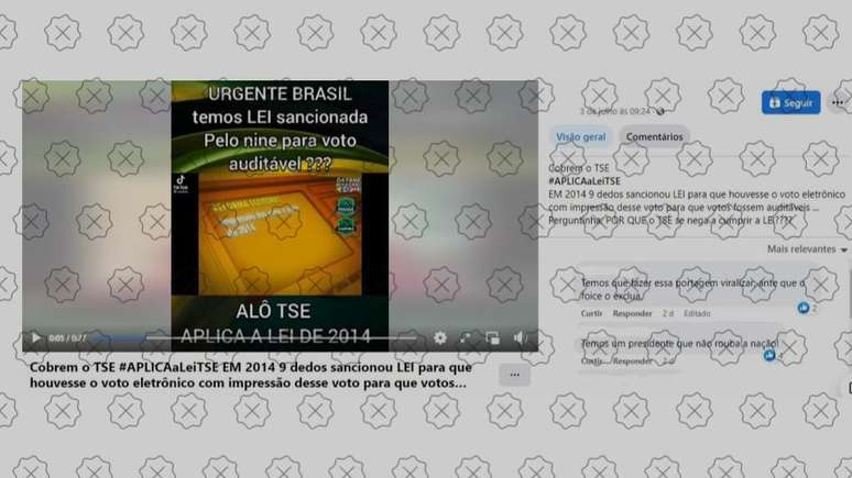 Postagem faz crer que segue em vigor a lei sobre impressão de votos sancionada em 2009