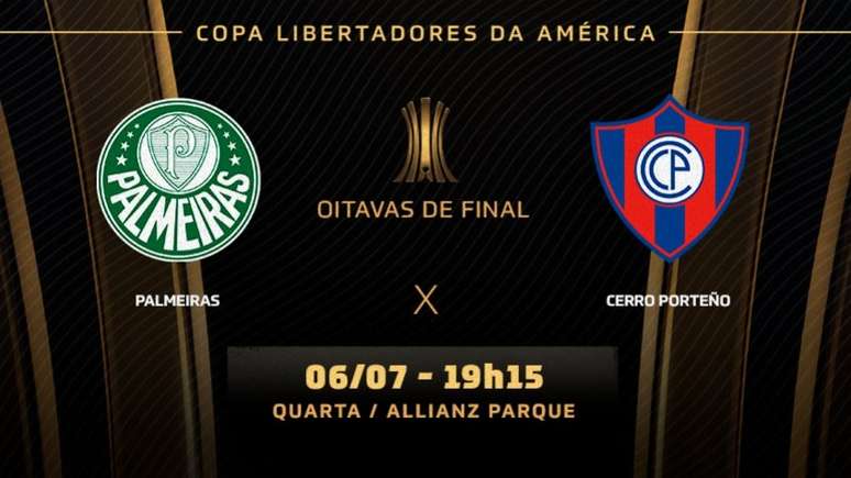 Jogo de volta das oitavas entre Palmeiras e Cerro acontece já nesta quarta (Foto: Arte Lance!)