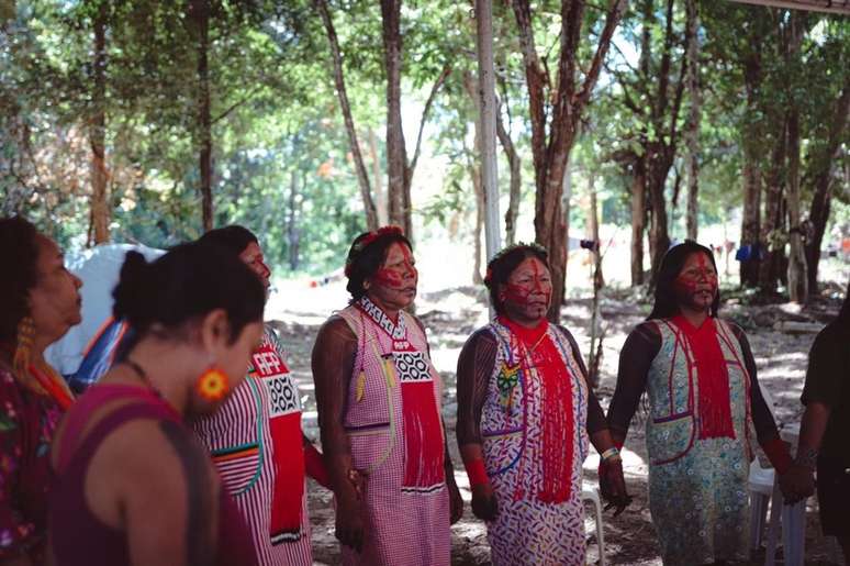 Caravana das Originárias da Terra no Norte do Brasil, bioma Amazônia, na TI Mãe Maria, na aldeia Kyikateje do povo Gavião