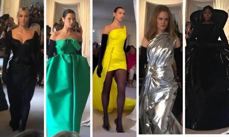 Famosas no desfile da Balenciaga 