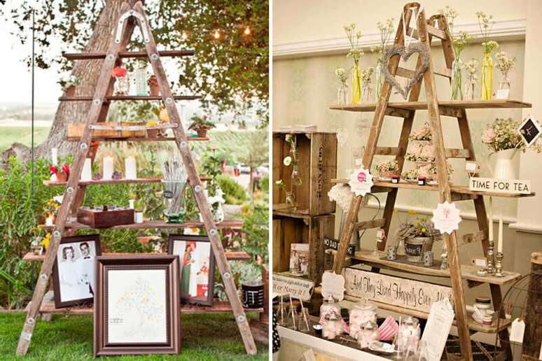 50. Decora&ccedil;&atilde;o vintage para festa de bodas de ouro. Fonte: Blog Vida de Casada