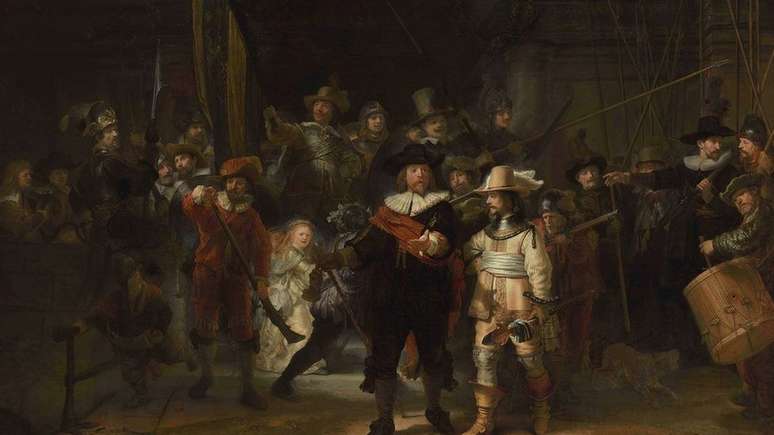 Em 2021, o Rijksmuseum de Amsterd&atilde; convidou o p&uacute;blico a ver uma reconstru&ccedil;&atilde;o dos pain&eacute;is perdidos do quadro 'A Ronda Noturna', de Rembrandt, feita com intelig&ecirc;ncia artificial