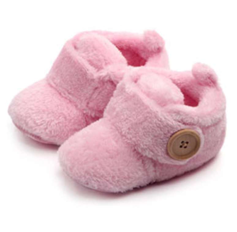 par de pantufas rosa de pel&uacute;cia