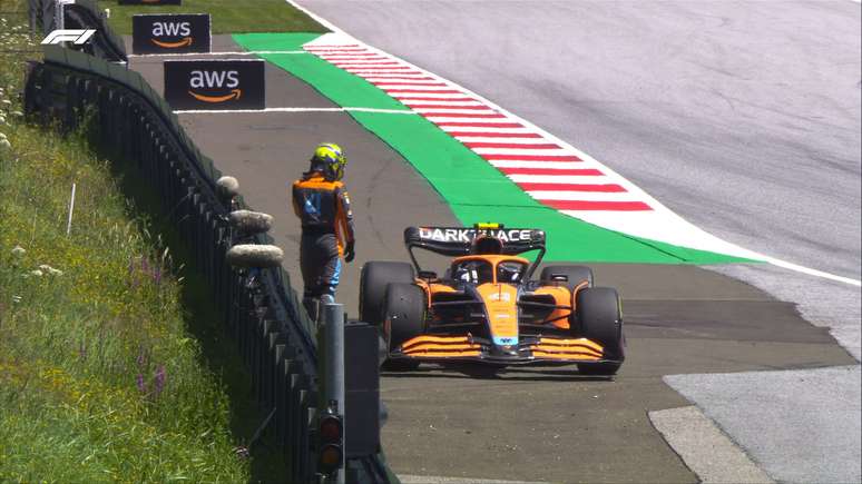 Lando Norris teve problemas e provocou bandeira vermelha no TL1 na Áustria 