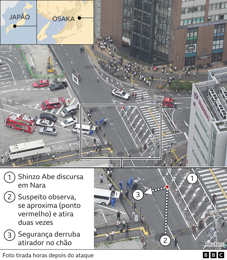 Mapa mostra região em que ocorreu ataque a ex-primeiro-ministro